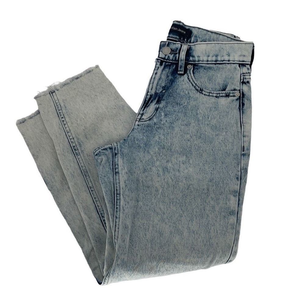 Calvin Klein Womens Distressed Jeans‎ Ankle Denim Light Wash 100% Cotton Size 25